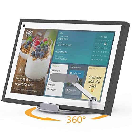Laivli Echo Show 15 Stand, Swivel and Tilt Stand for Echo 15, Adjustable Foldable Stand with 360 Degree Rotatable Base, Easy Switch Device in Portrait and Landscape Orientations