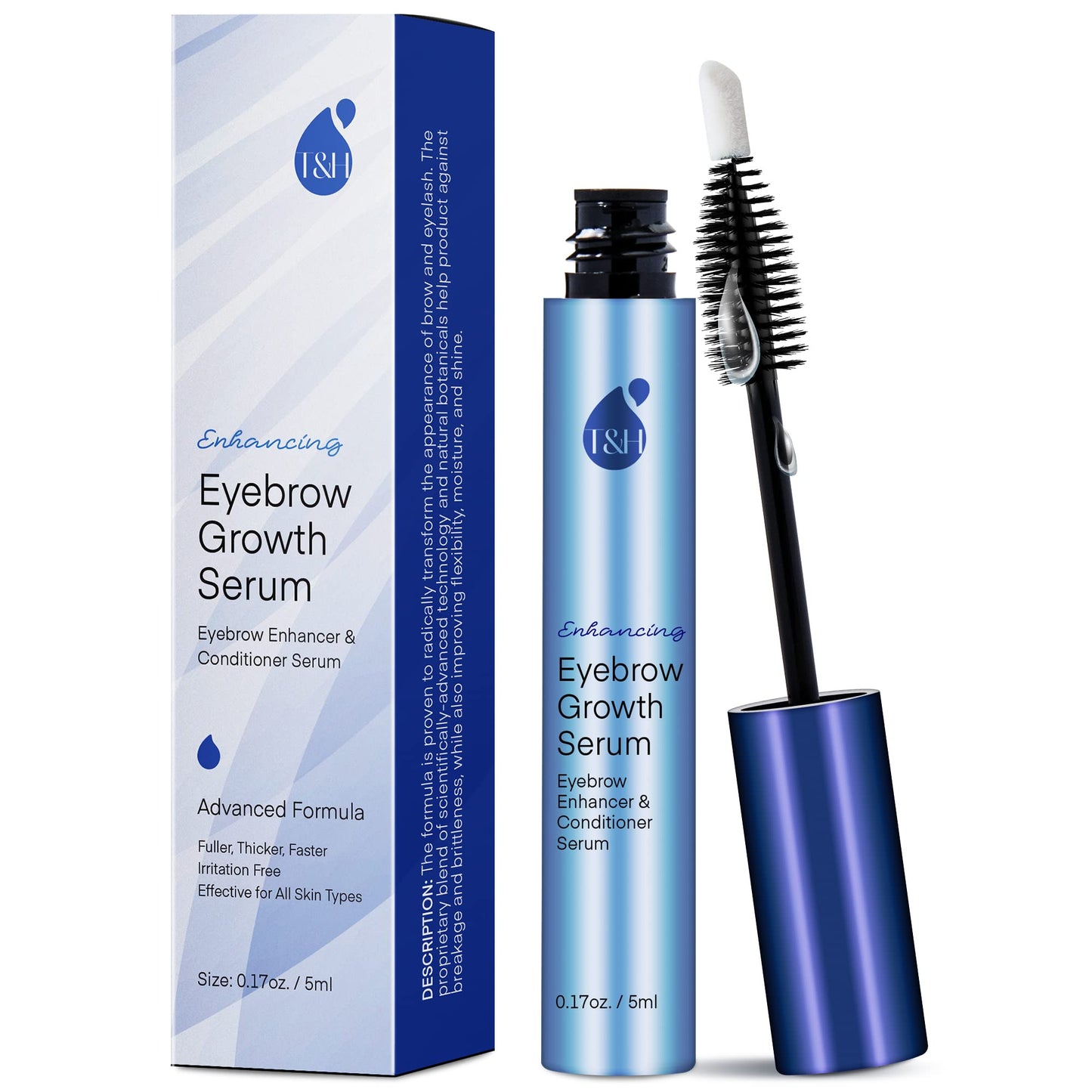Eyebrow Growth Serum - Natural Eyebrow Serum and Enhancer for Thicker Brows and Grow Bows Faster, Longer, Fuller - 5mL