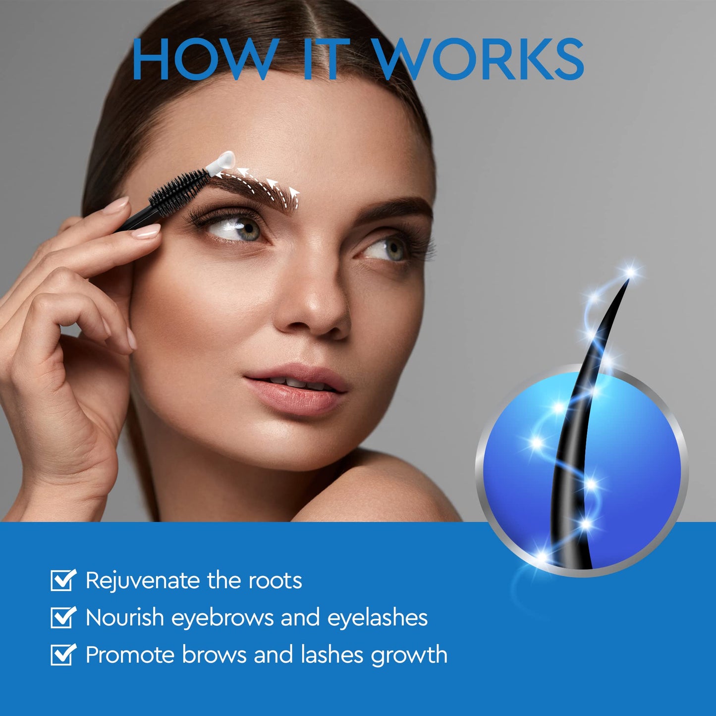 Eyebrow Growth Serum - Natural Eyebrow Serum and Enhancer for Thicker Brows and Grow Bows Faster, Longer, Fuller - 5mL