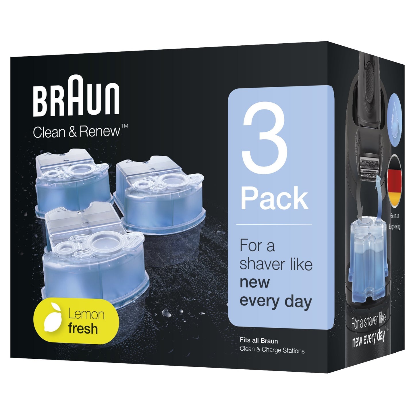 Braun Clean Renew Refill Cartridges CCR , Blue, 3 Count